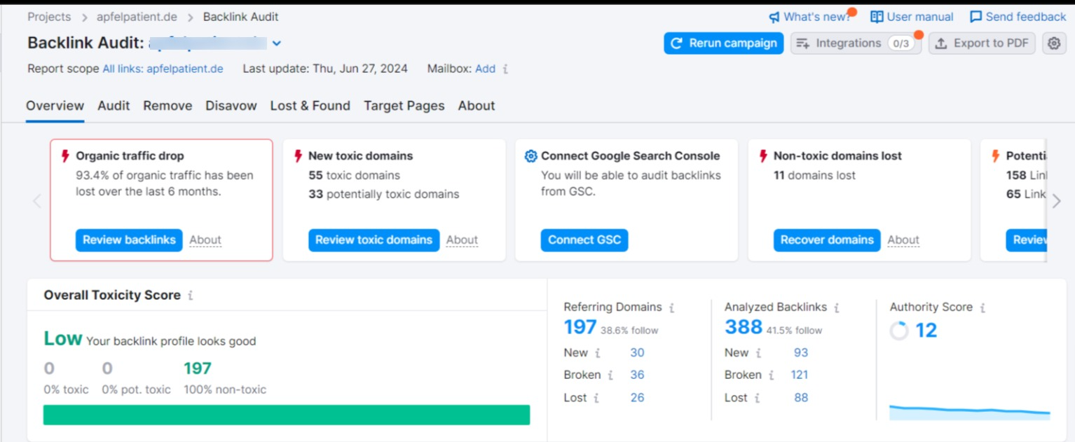 Backlink Site Audit Fixed